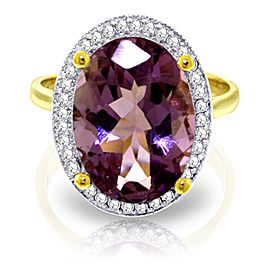 5.28 CTW 14K Solid Gold Heaven Is Amethyst Diamond Ring