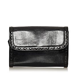 YSL Embossed Python Leather Clutch Bag