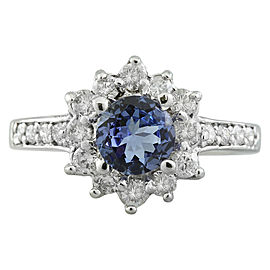 1.88 Carat Tanzanite 14K White Gold Diamond Ring