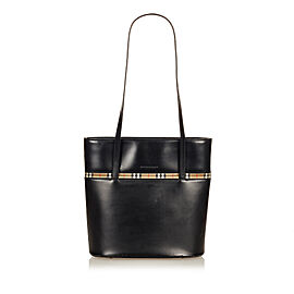 Burberry Haymarket Check Leather Shoulder Bag