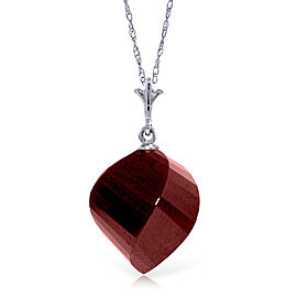 15.25 CTW 14K Solid White Gold Necklace Twisted Briolette Ruby