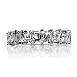 5 CARAT ASSCHER CUT DIAMOND ETERNITY BAND IN 14K WHITE GOLD SHARED PRONG 20 POINTER BY MIKE NEKTA