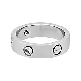 Cartier 18K White Gold 3 Diamond Love Ring