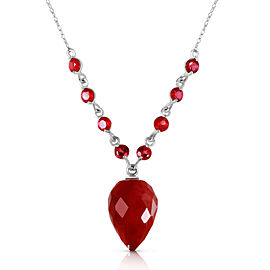 14 CTW 14K Solid White Gold Dreamy Pleasure Ruby Necklace