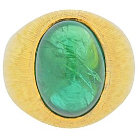 Buccellati 19 Carat Emerald Cabochon Gold Ring