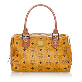 MCM Visetos Leather Satchel