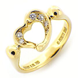 Tiffany & Co 18K Yellow Gold Open Heart Diamond 4.25 US Ring B0344