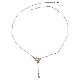 0.60 Carat White and Yellow Gold Fashion Necklace with White Diamonds