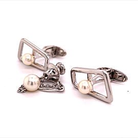 Mikimoto Estate Akoya Pearl Cufflinks and Tie Pin