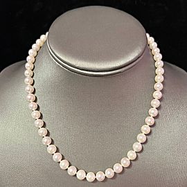 Akoya Pearl Necklace 14k White Gold 16.25" 7 mm Certified $2,950 210636