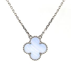 Van Cleef and Arpels Vintage Alhambra Pendant Necklace - Chalcedony