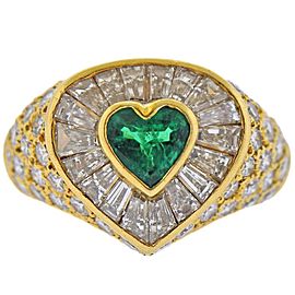 Van Cleef & Arpels Heart Emerald Diamond Gold Ring