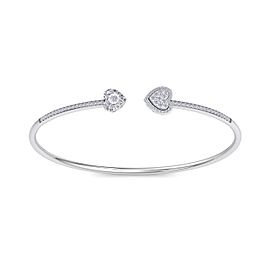 GLAM ® Bangle With Hearts in 18K Gold with 0.56ct White Diamonds