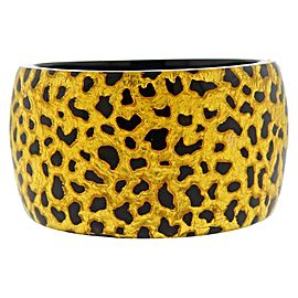 Gold Leaf Bakelite Wide Bangle Bracelet