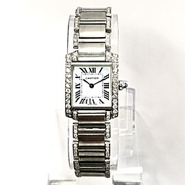 CARTIER TANK FRANCAISE Quartz 20mm Steel DIAMOND Watch