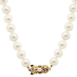 Mikimoto Akoya Pearl Necklace with 18k Gold Clasp