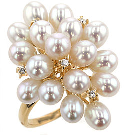 TASAKI Pearl D0.06ct K18 Yellow Gold EU51 Ring LXGBKT-103