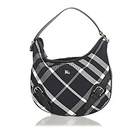 Burberry Supernova Check Canvas Hobo Bag