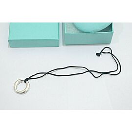 TIFFANY & Co Sterling Silver Elsa Peretti "O" Silk Cord Necklace Lxmda-250