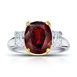 David Gross Cushion Red Spinel and Diamond Ring