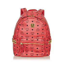 MCM Mini Visetos Leather Backpack