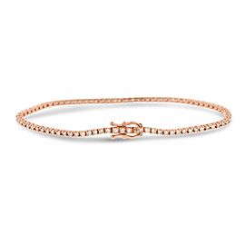 14k Rose Gold 1.18ct. Diamond Thin Tennis Bracelet