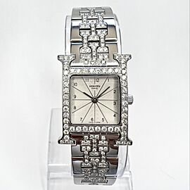 HERMÈS HEURE H 25mm Steel ~1.83TCW DIAMOND Watch