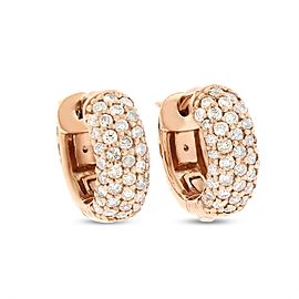 14k Rose Gold 0.90 Ct. Natural Diamond Huggie Hoop 1/2" Earrings