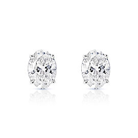 Lilyana Carat Oval Cut Lab Grown Diamond Stud Earrings in 14k White Gold