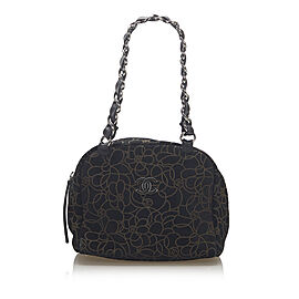 Chanel Camellia Suede Shoulder Bag