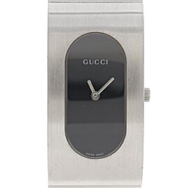 GUCCI Stainless Steel Quartz Analog display Women blackDial Watches LXNK-37