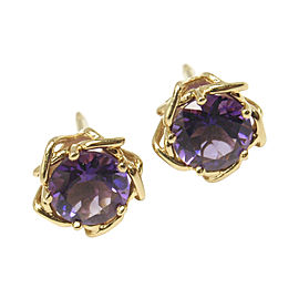 Tiffany & Co. 18K Yellow Gold with 2.20ct. Amethyst Stud Earrings