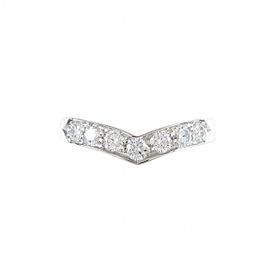 TIFFANY & Co 950 Platinum Diamond V-Band Ring LXGYMK-826