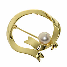 MIKIMOTO 18k Yellow Gold Pearl Brooch LXGQJ-1213