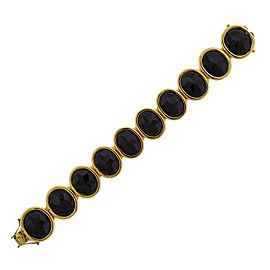 Faceted Onyx Gold Bracelet