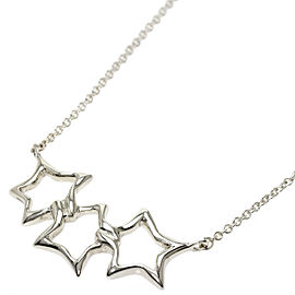 TIFFANY & Co Sterling Silver Triple star Necklace