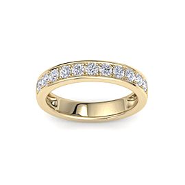 Channel Set Ring In 14K Gold with 0.77ct White Diamonds