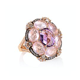 Amethyst Diamond Ring