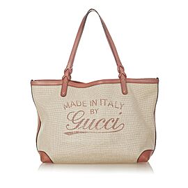 Gucci Craft Canvas Tote Bag