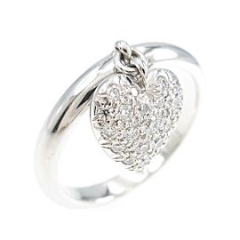 TIFFANY & Co 950 Platinum Pave Heart Ring LXGYMK-925