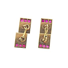 Retro Ruby Rose Gold Cufflinks