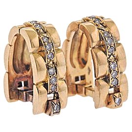 Cartier Maillon Panthere Diamond Gold Stirrup Cufflinks