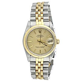 Rolex Datejust 68273 Stainless Steel And 18K Yellow Gold 31mm Unisex Watch