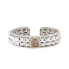 Sterling Silver And Brown Diamond Cuff