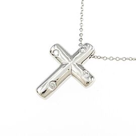 TIFFANY & Co 950 Platinum Dots Cross Necklace LXGKM-131