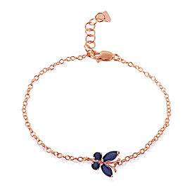 0.6 CTW 14K Solid Rose Gold Butterfly Bracelet Sapphire