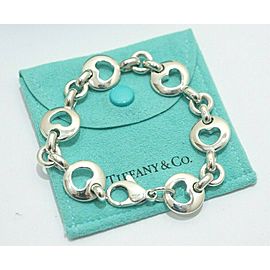 TIFFANY & Co Sterling Silver Stencil Heart Link Bracelet LXGoods-218