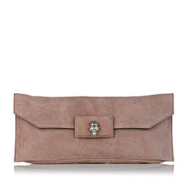 Alexander McQueen Skull Padlock Leather Clutch Bag