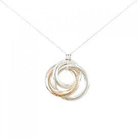 Tiffany & Co 925 Silver Rubedo 1837 Interlocking Circle Necklace