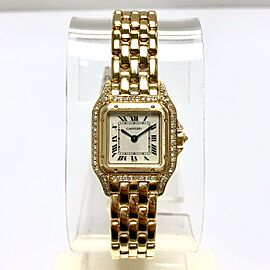 CARTIER PANTHERE Quartz 18K Yellow Gold DIAMOND Watch